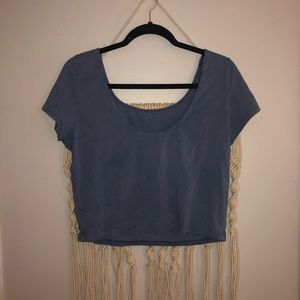 American Eagle blue cropped shirt